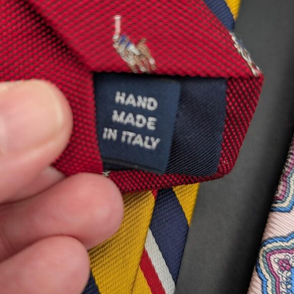 Polo Ralph Lauren 6 Silk Tie Lot Mens Striped Crest Medallion Polo Player Preppy - Picture 6 of 16